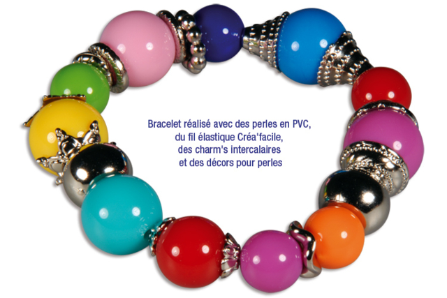 Set d'environ 180 perles en plastique, couleurs vives et tailles assorties - Perles Acrylique - 10doigts.fr