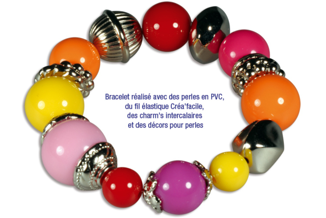 Set d'environ 180 perles en plastique, couleurs vives et tailles assorties - Perles Acrylique - 10doigts.fr