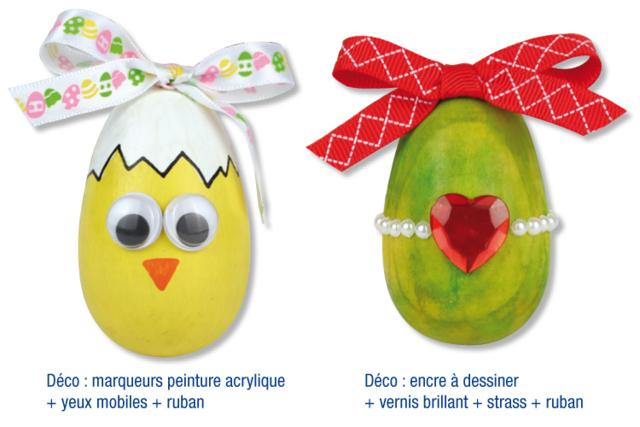 Oeuf en bois - Oeufs de Pâques créatif - 10doigts.fr