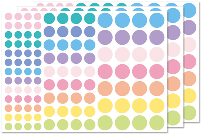 Gommettes géométriques rondes - Gommettes rondes : l'essentiel du graphisme et de l'éveil créatif - 10doigts.fr