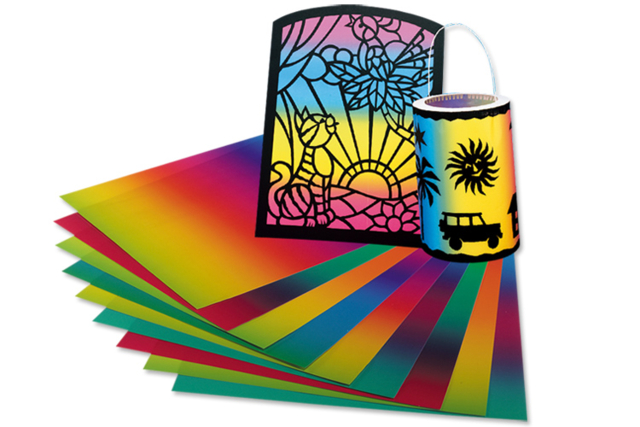 Papier translucide arc en ciel  - Papier calque, vitrail - 10doigts.fr