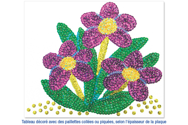 Carton plume ou plaque polystyrène : créations avec des paillettes cuvettes rondes à trou - Plaques en polystyrène - 10doigts.fr
