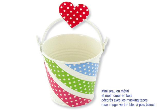 Mini seau en métal et masking tape - Supports en Métal - 10doigts.fr