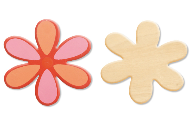 Fleur N°5 en bois naturel à décorer - Formes en bois à décorer - 10doigts.fr