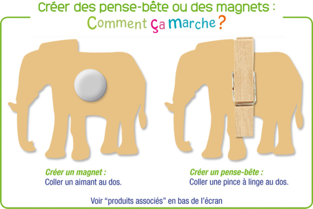 Créer des pense-bête ou des magnets - Décorations en bois brut : tranches et bois naturel déco - 10doigts.fr