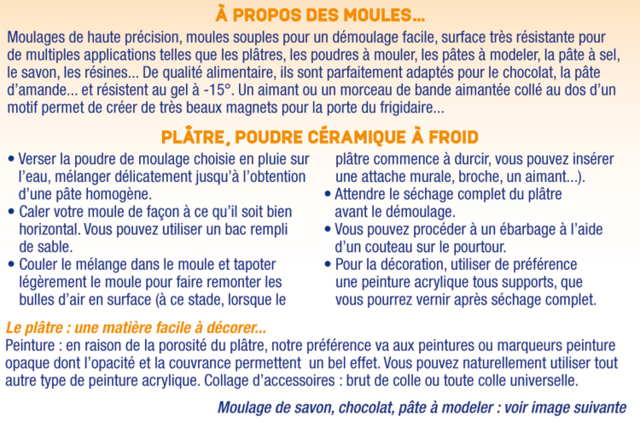 Conseils et astuces pour l'utilisation des moules - Moules pour plâtre, savon, béton ... - 10doigts.fr