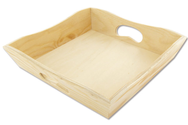 Mini plateau ou Porte-serviettes en bois - Plateaux en bois à décorer - 10doigts.fr