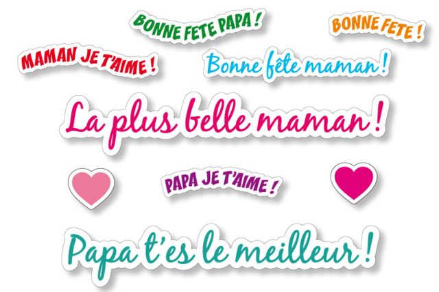 Gommettes Fêtes des pères et des mères - Gommettes Fête des parents : personnaliser vos cadeaux avec amour - 10doigts.fr