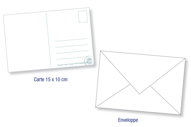 Set carte postale "Enfant cœur" - Gommettes Histoires et décors - 10doigts.fr