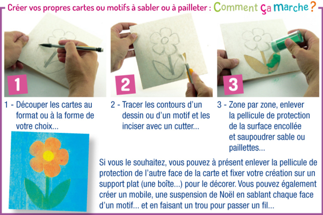 Créer une carte sable - Scotch et adhésifs - 10doigts.fr