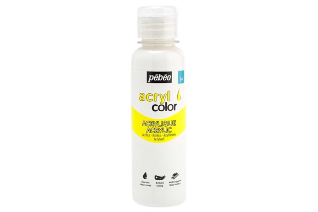 Acrylcolor brillante 150 ml - Blanc - Peinture acrylique satinée, brillante - 10doigts.fr