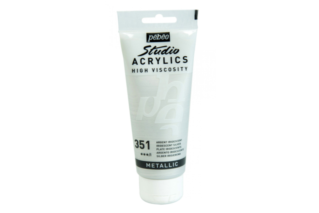 Acrylique iridescente 100 ml - Argent métal - Peinture acrylique à effets - 10doigts.fr