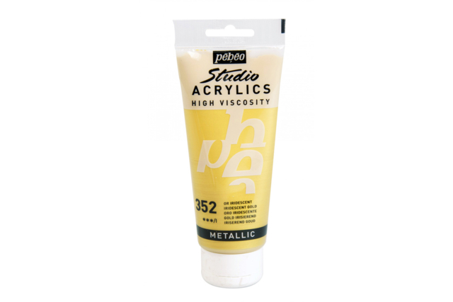 Acrylique iridescente 100 ml - Or - Peinture acrylique à effets - 10doigts.fr