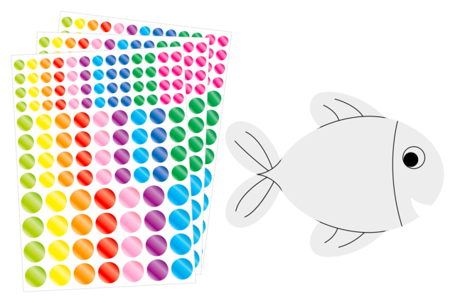 activité gommettes poisson - Kits créatifs avec gommettes : le plein d’idées pour les petits artistes - 10doigts.fr