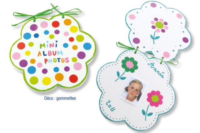 Album photo en carton blanc fleur - Raphia et fibres naturelles pour vos créations - 10doigts.fr