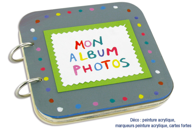 Album photos 5 pages en bois - Albums et carnets à personnaliser - 10doigts.fr