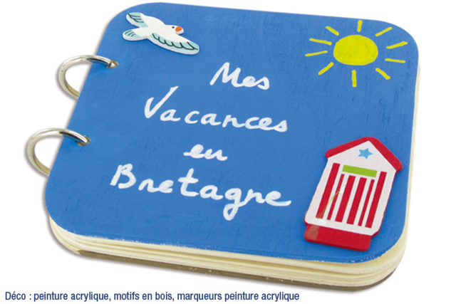 Album photos en bois "Mes vacances en Bretagne" - Déco en bois peint - 10doigts.fr