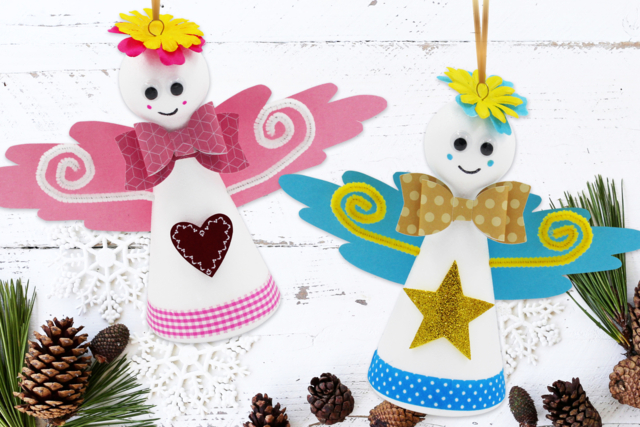 Anges de Noël - Adhésifs colorés et Masking tape - 10doigts.fr