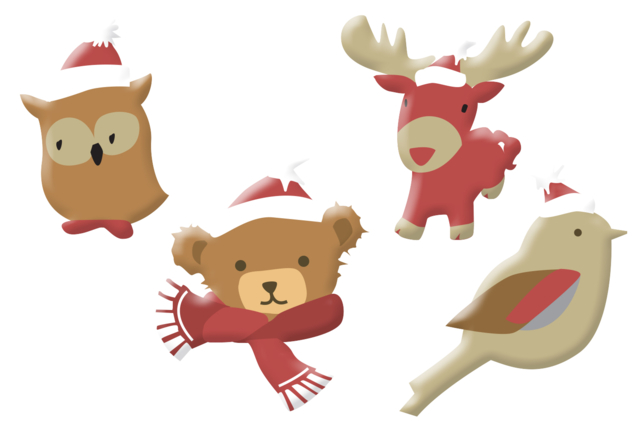 animaux de noel en bois - Déco en bois peint - 10doigts.fr