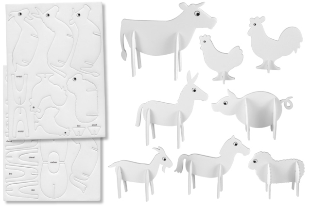 Animaux en carton mousse, à décorer et à assembler - Maquettes en papier - 10doigts.fr