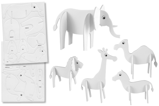 Animaux en carton mousse, à décorer et à assembler - Maquettes en papier - 10doigts.fr