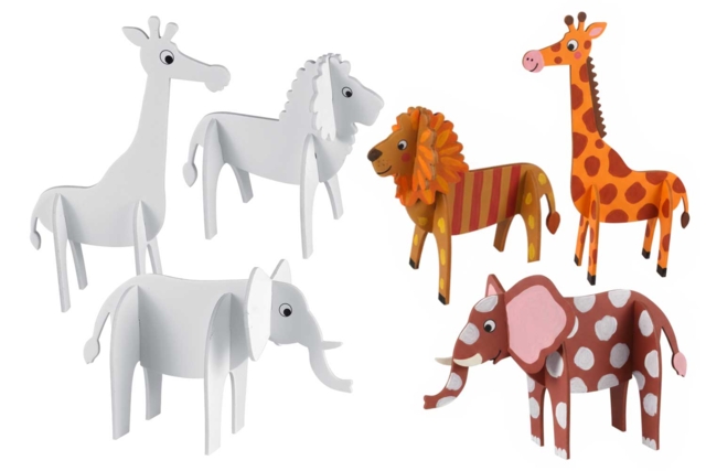 animaux ferme carton - Maquettes en papier - 10doigts.fr