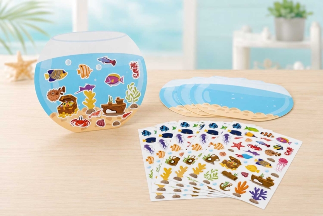 aquarium et gommettes - Kits créatifs avec gommettes : le plein d’idées pour les petits artistes - 10doigts.fr