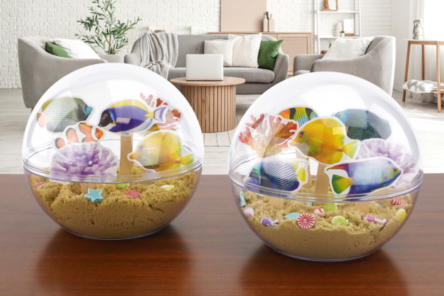 Aquarium et poissons exotiques - Boule à neige, Cloche - 10doigts.fr
