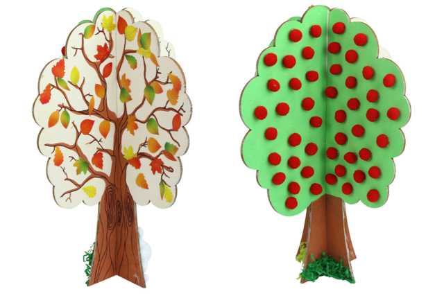 arbre 4 saisons - Formes en bois à décorer - 10doigts.fr
