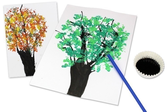Arbres des 4 saisons - Encres liquides : la pureté de la couleur pour vos dessins - 10doigts.fr