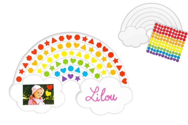 Arc-en-ciel à décorer + gommettes - 6 cartes - Kits créatifs avec gommettes : le plein d’idées pour les petits artistes - 10doigts.fr