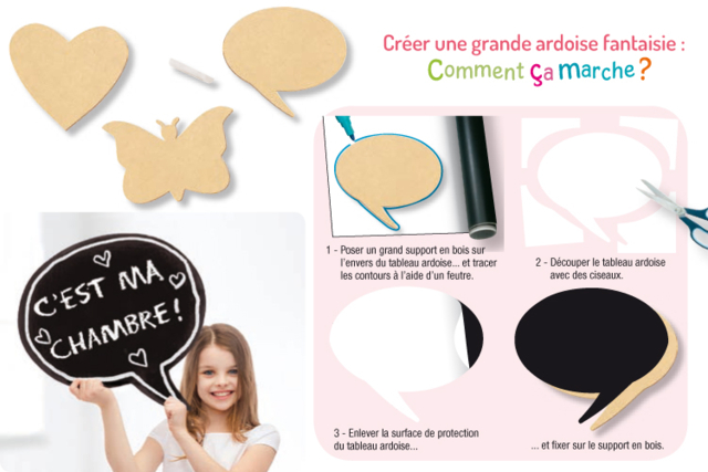 ardoise fait maison - Craies, tableaux et ardoises : l'espace de toutes les expressions - 10doigts.fr