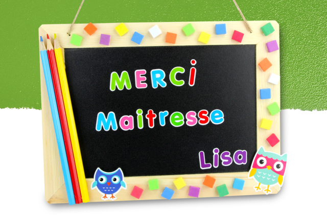 Ardoise "Merci maitresse" #2 - Des gommettes animaux pour créer et apprendre dès la maternelle - 10doigts.fr