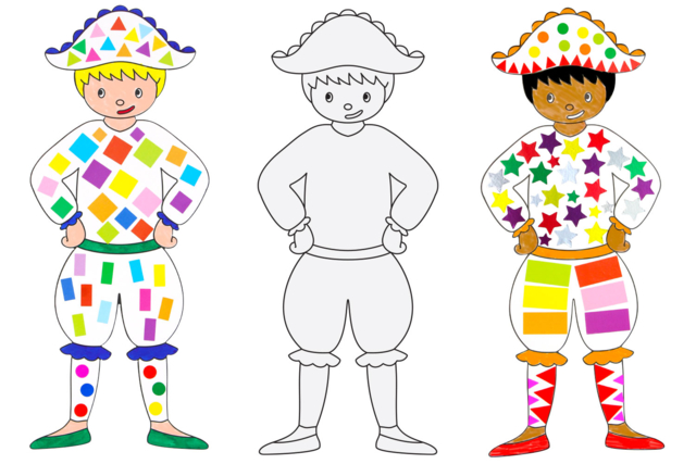 arlequins - Kits créatifs Carnaval - Activités manuelles et de bricolage pour Carnaval - 10doigts.fr