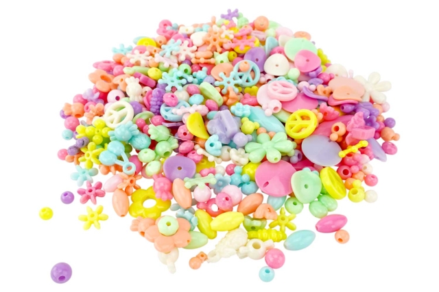 assortiment perles plastique fluo enfant - Perles Plastique - 10doigts.fr