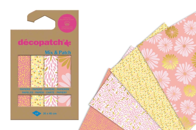 assotis papier decopatch rose - Papiers Décopatch - 10doigts.fr