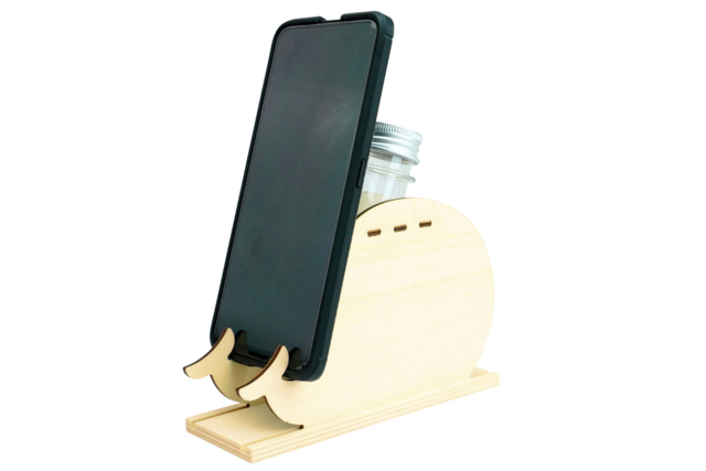baleine en bois porte smartphone - Objets pour le bureau : personnalisez votre espace de travail - 10doigts.fr