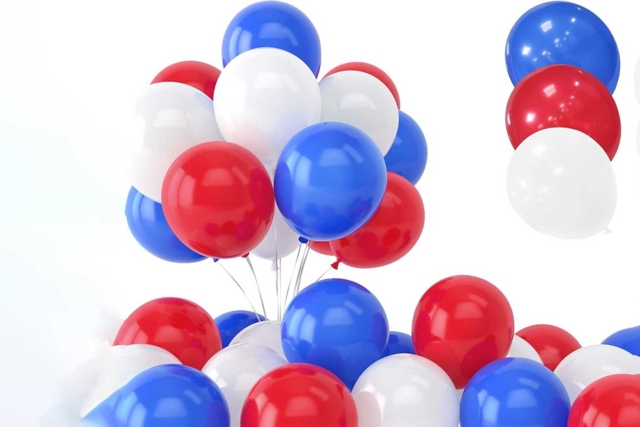 Ballons bleu blanc rouge - 25 pièces - Ballons, guirlandes, serpentins - 10doigts.fr