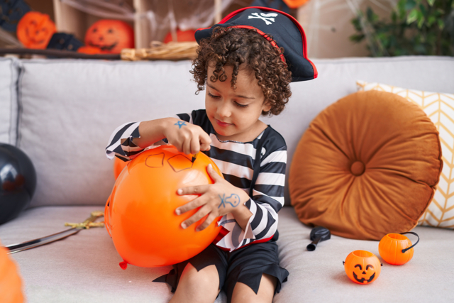 ballons orange halloween déco - Ballons d'halloween - 10doigts.fr