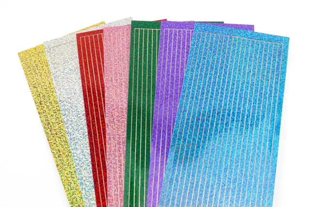 bandes holographiques adhésives - Strass autocollants - 10doigts.fr