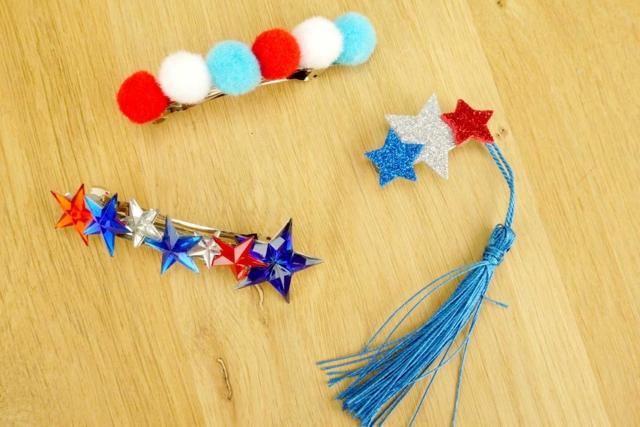 barette cheveux 14 juillet - Bijoux de cheveux - Supports pour Bijoux - 10doigts.fr