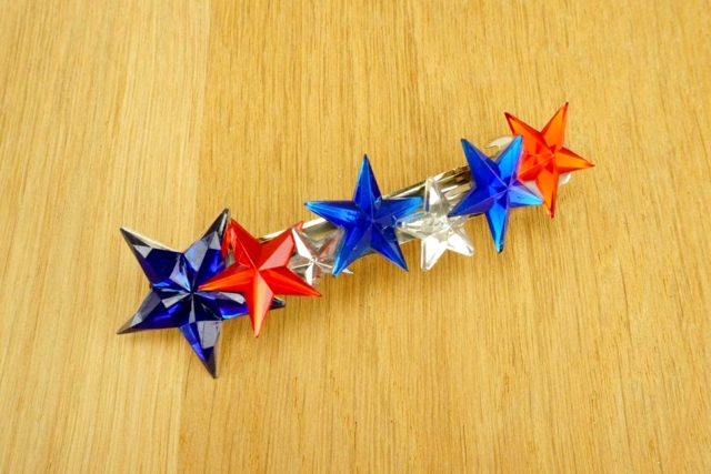 barette étoile bleu blanc rouge - Strass : apportez de l'éclat à toutes vos créations - 10doigts.fr