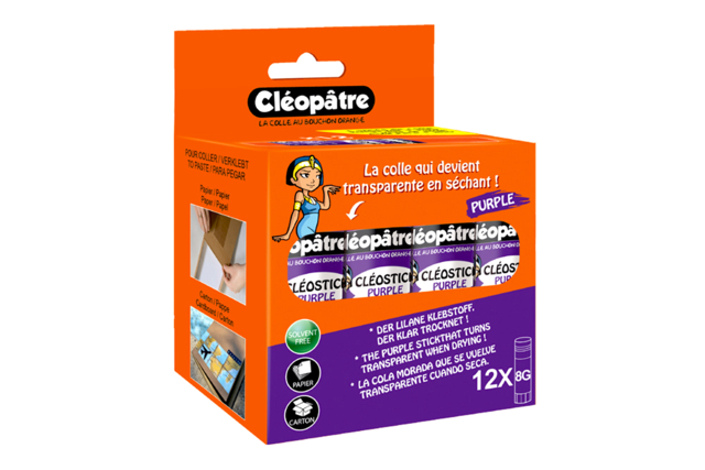 bâton colle violette - Colles scolaires : bâton, blanche, gel et colle forte - 10doigts.fr