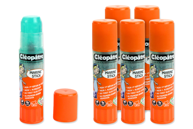 baton stick colle bleue marine cléopatre enfants - Colles scolaires : bâton, blanche, gel et colle forte - 10doigts.fr