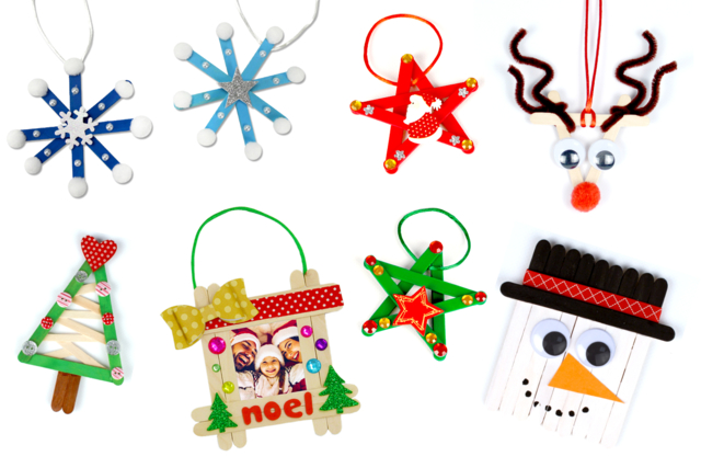 batonnets bois noel - Accessoires en bois - 10doigts.fr