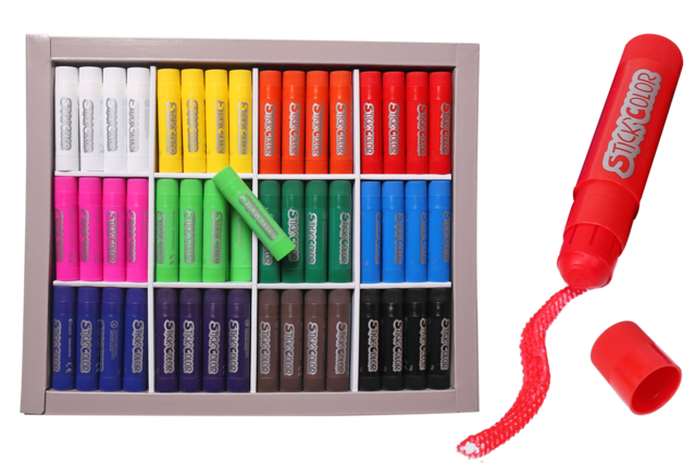 bâtons de gouache solide stick couleurs - Peinture gouache solide : l'innovation pour peindre sans se tacher - 10doigts.fr