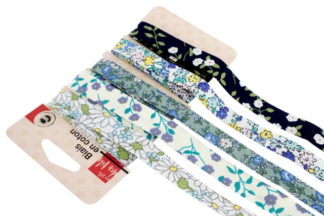 Biais coton Liberty - Set de 5 bobines - Rubans - 10doigts.fr