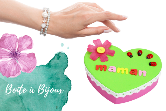 Boite à bijoux coeur - Boîtes et corbeilles en carton - 10doigts.fr