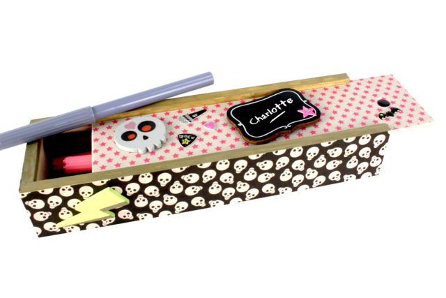 boite à crayons en bois - Boîtes en bois à décorer - 10doigts.fr