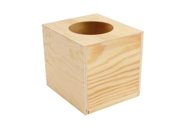 Boîte à mouchoirs cube en bois - Boîtes en bois à décorer - 10doigts.fr
